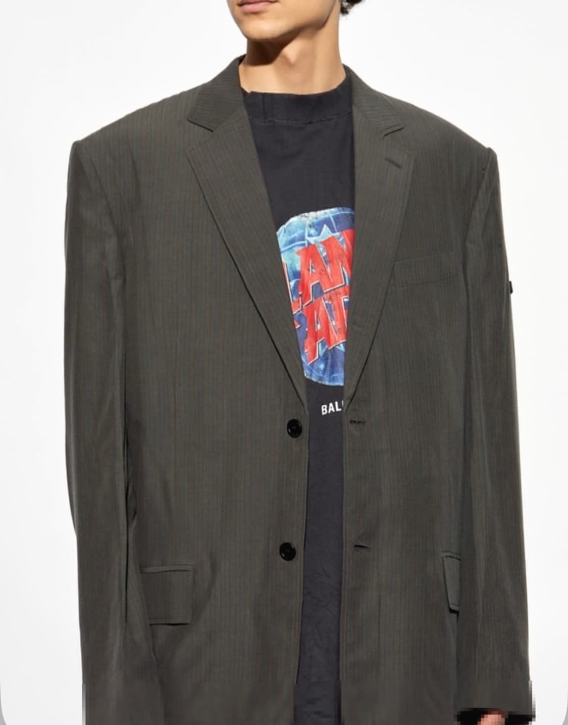 발렌시아가 패치로고 워시드 블레이저 재킷 그레이 44 상품이미지9