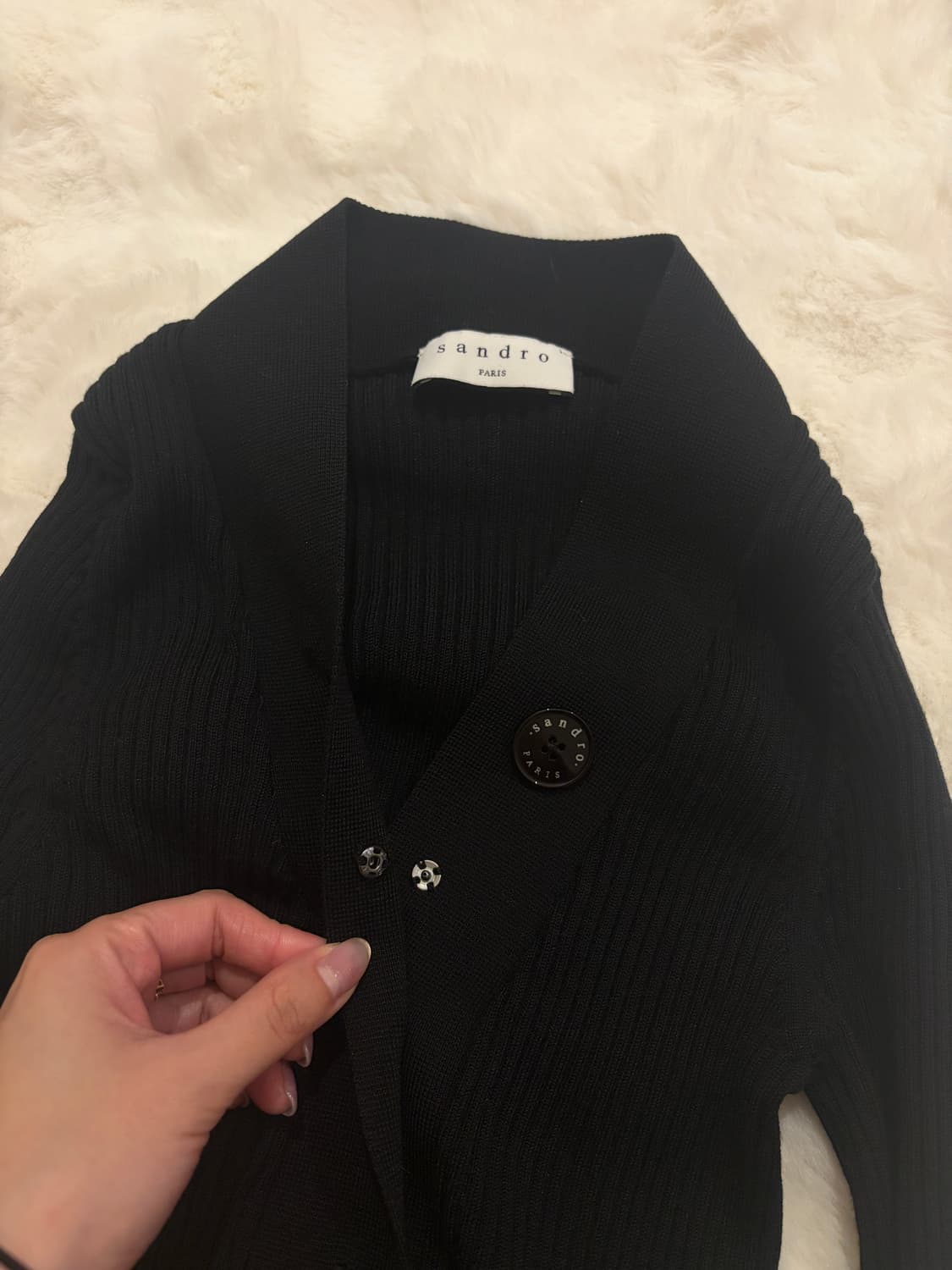 산드로 가브리엘 제니가디건 블랙 상품이미지4