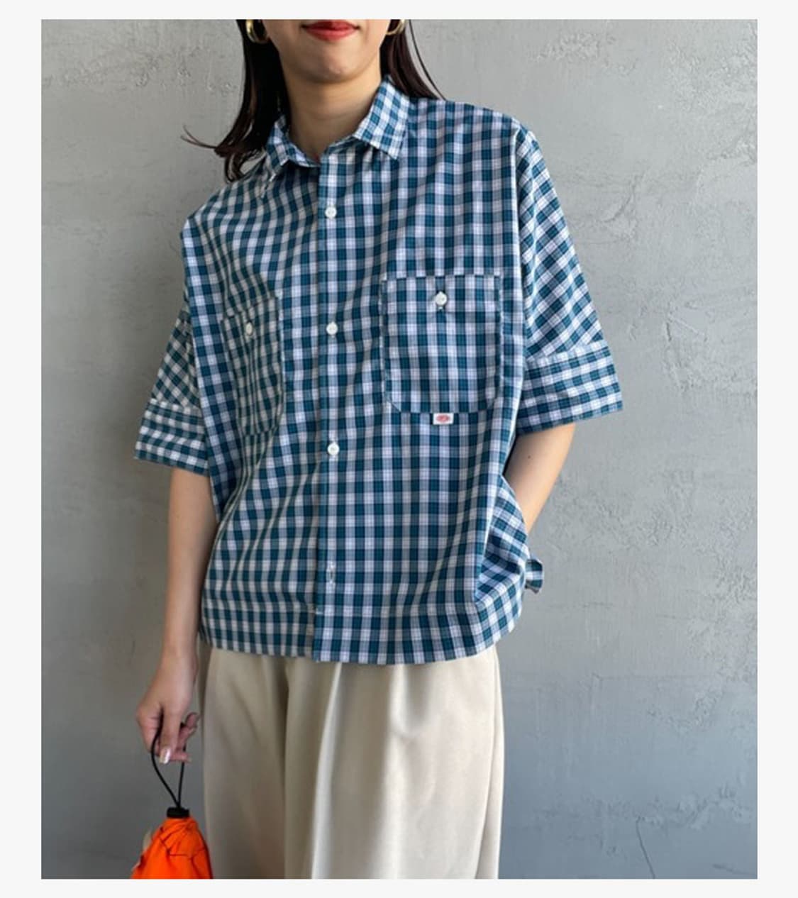 DANTON - CROP CHECK SHIRT 상품이미지2