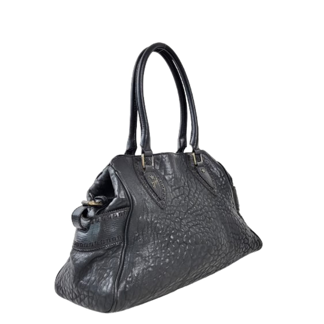 정품 펜디 에트니코 드 주르 블랙 레더 토트백 상품이미지2