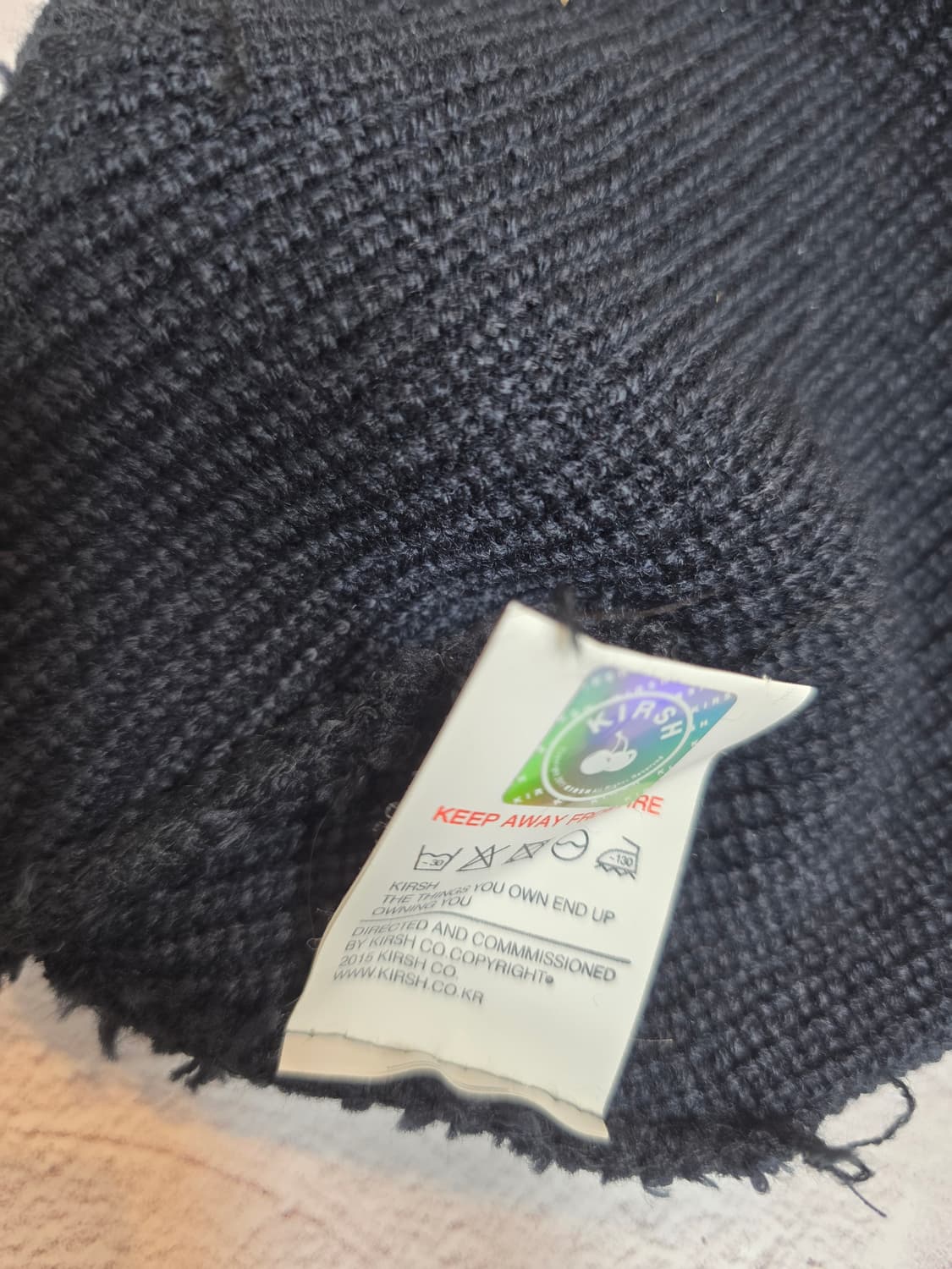 키르시 골지 숏 블랙 니트 비니 모자 상품이미지3