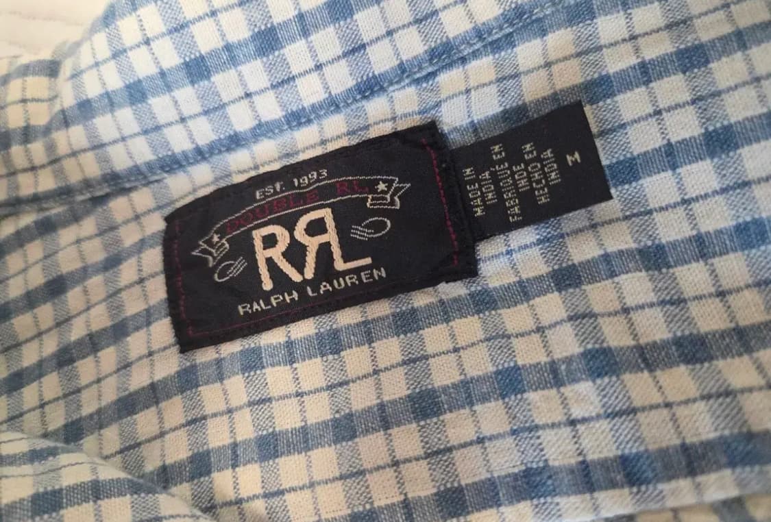 RRL 더블알엘 리넨 블루 체크 셔츠 M 상품이미지3