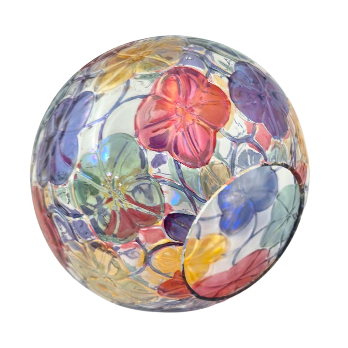 90s 체코 보헤미아 컬러 나팔꽃 구체 대형 화병 상품이미지5