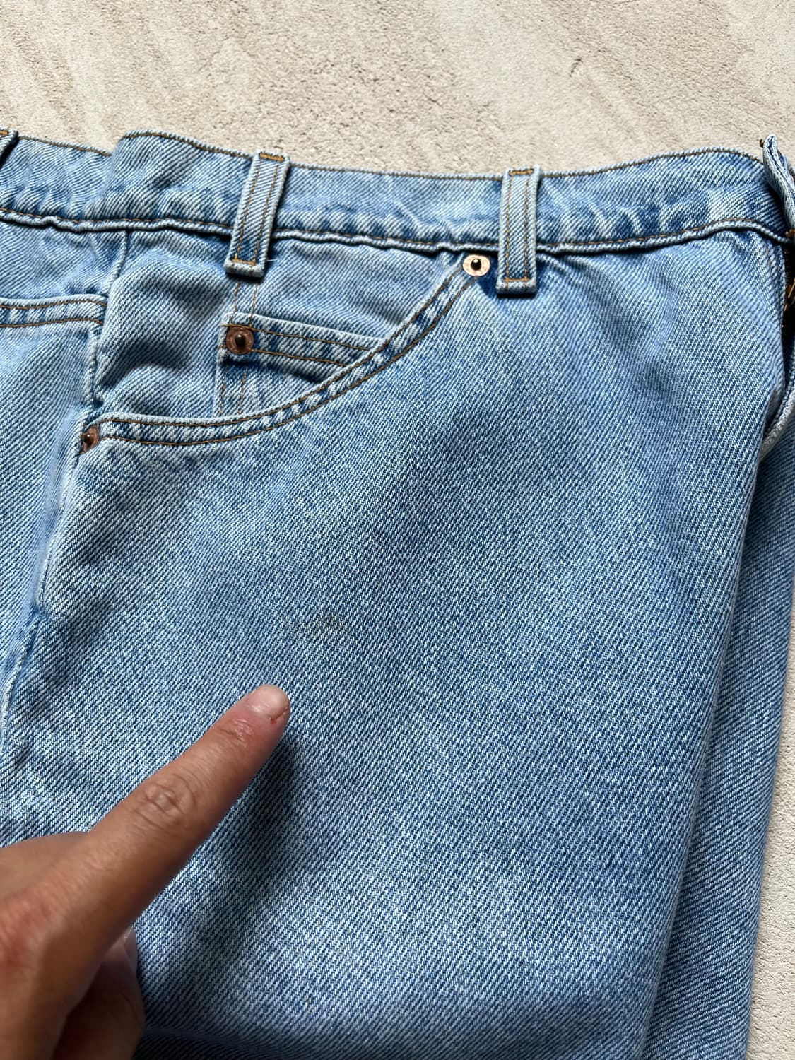 36) 미국생산 585 화이트 탭 연청 데님 상품이미지3