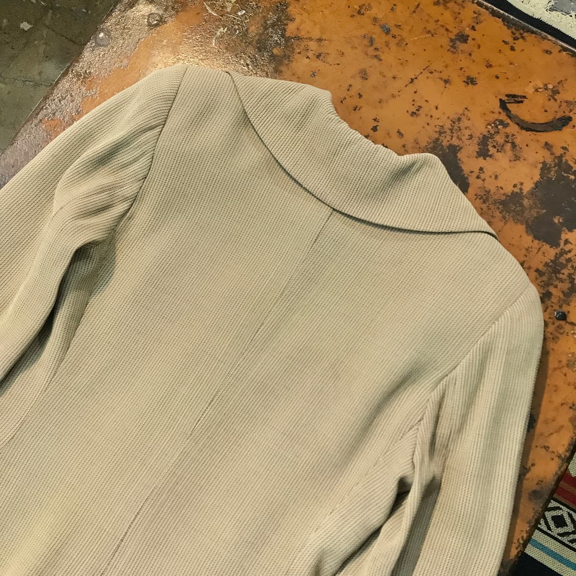 조지오 아르마니 풀버튼 와이드카라 베이지 자켓 여성 44 55 사이즈 상품이미지10