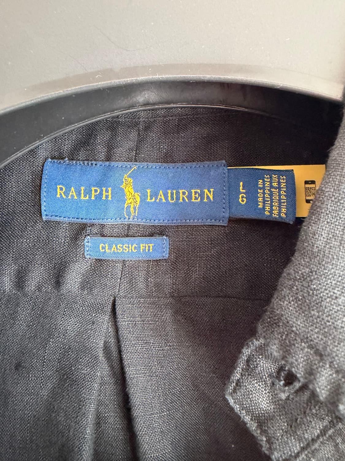 폴로 블랙 린넨 셔츠 180/100A (새상품) 상품이미지3