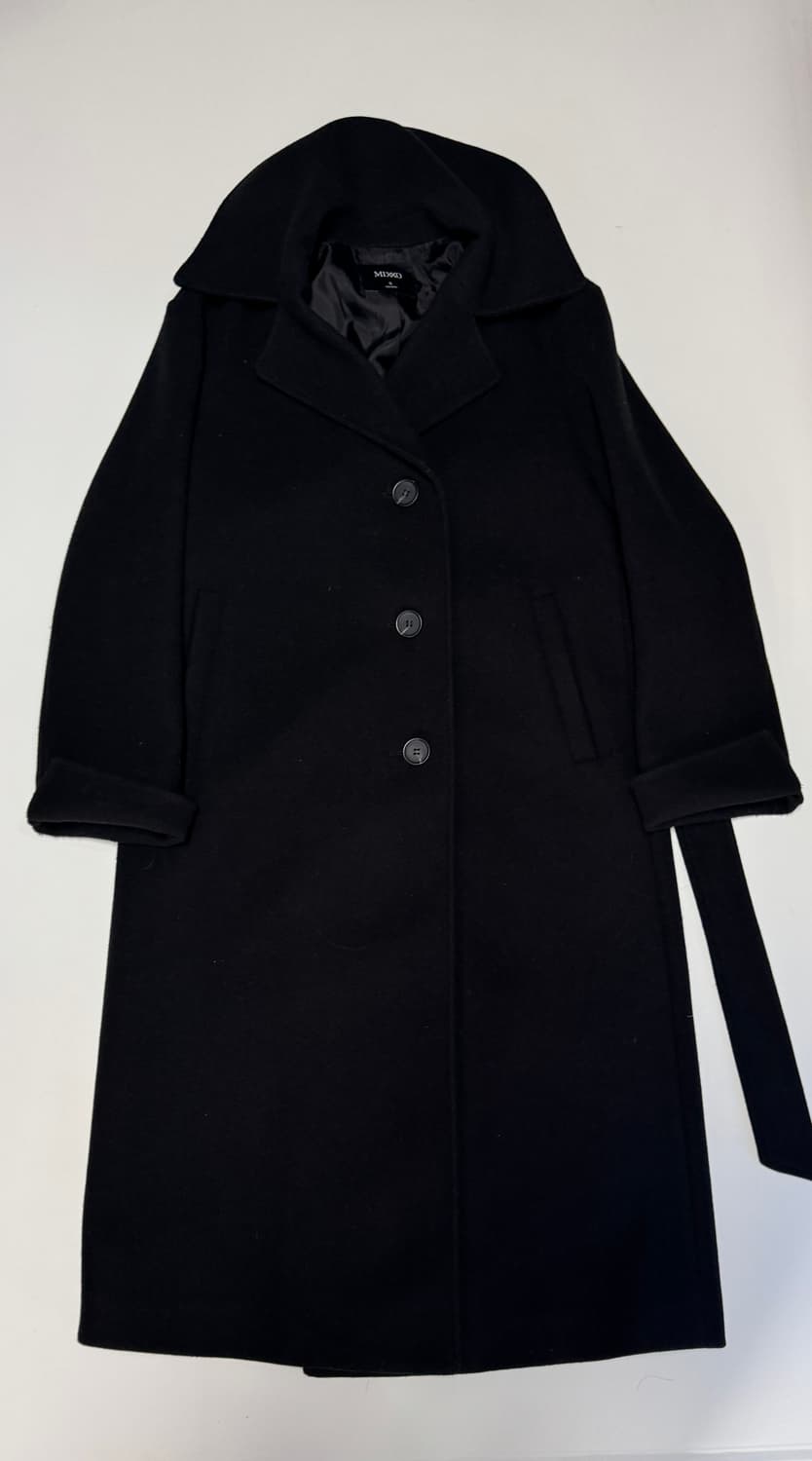 여성 미쏘 MIXXO 미니멀 벨티드 코트 블랙 S 상품이미지1