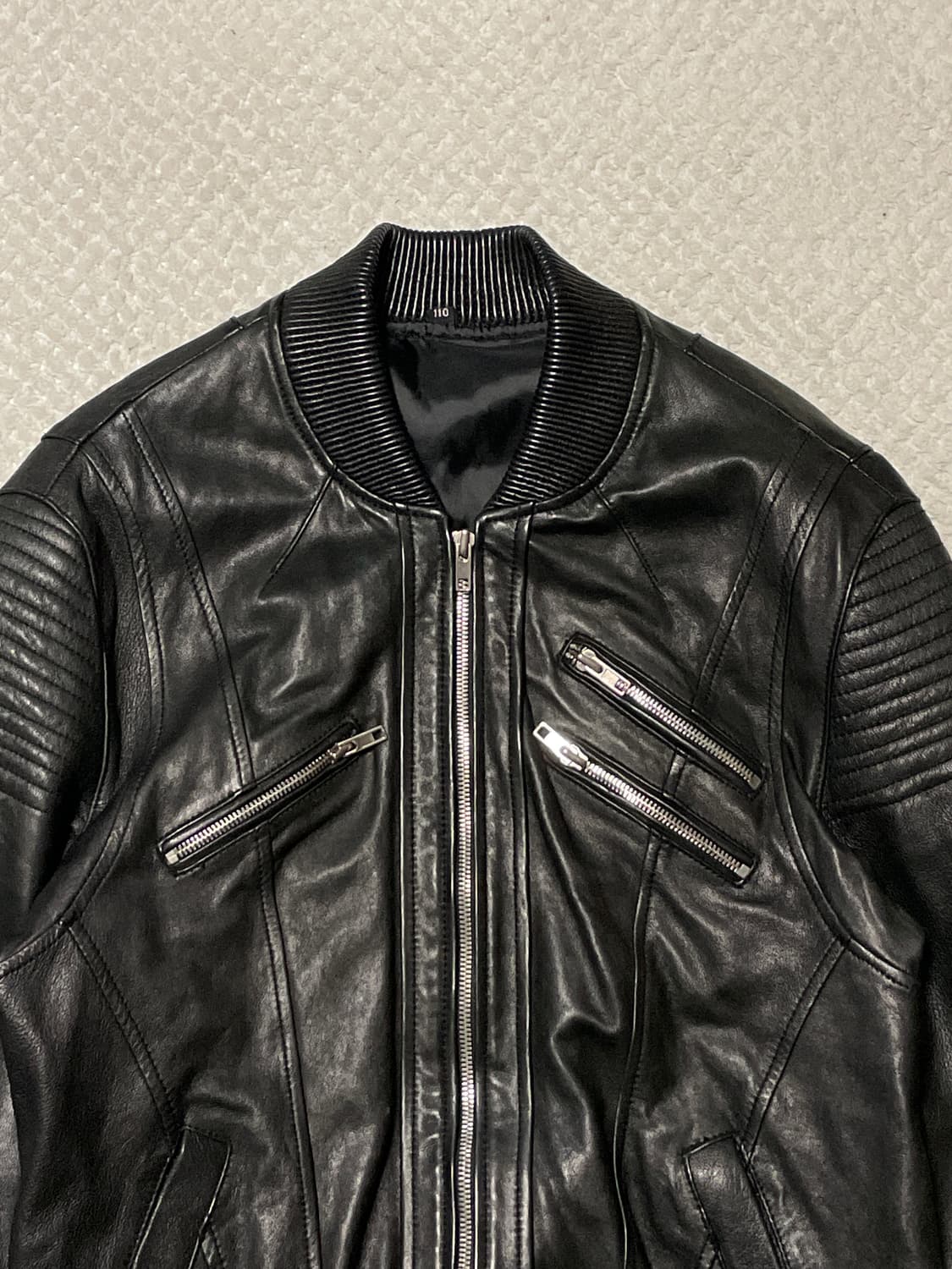 웨스턴 무드 이테리 램스킨 양가죽 절개 레더 자켓 상품이미지4