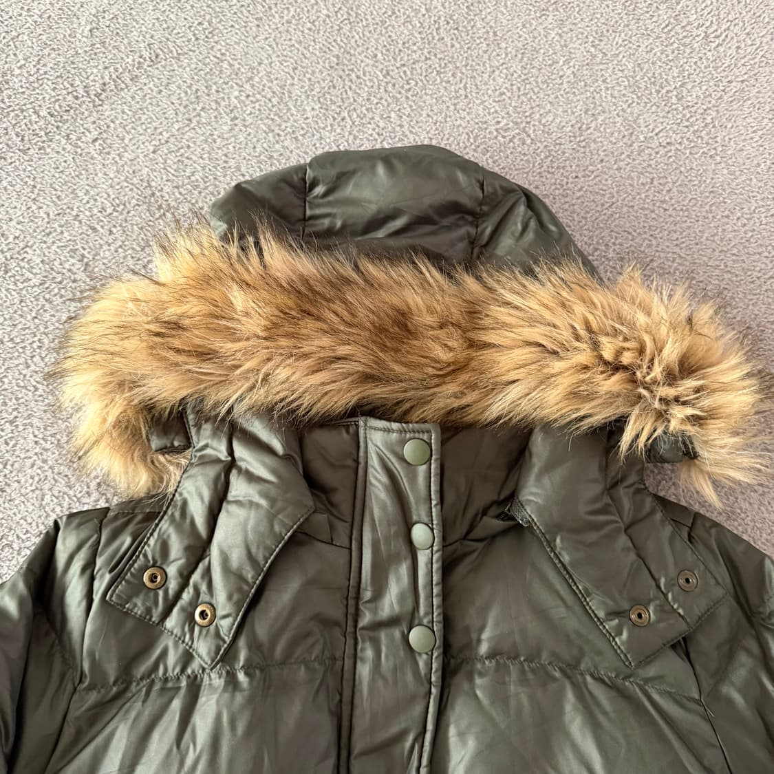 Vintage khaki fur jacket 상품이미지2