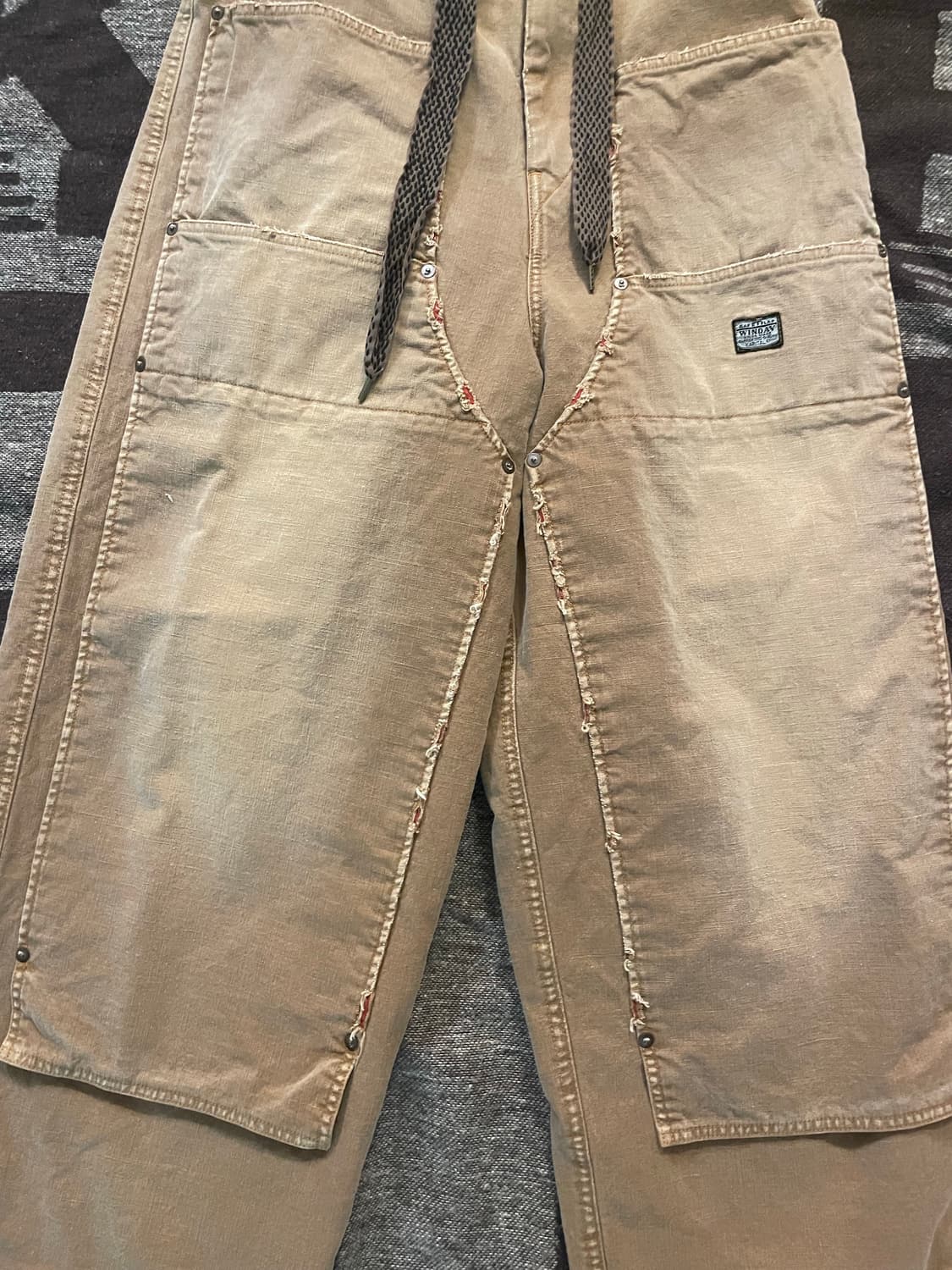 캐피탈 캔버스 더블니 이지 버기팬츠(HOBO데미지드) 골드 상품이미지5