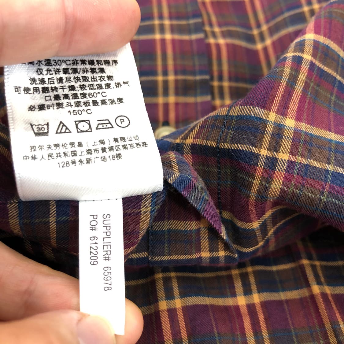 폴로 랄프로렌 퍼플포니 타탄 체크셔츠 L 상품이미지7