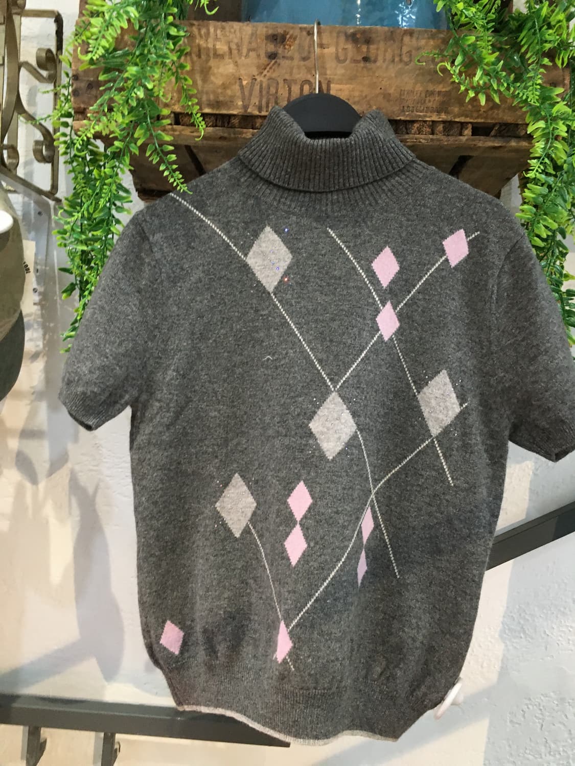 빈티지 아가일 퍼플 체크 정원 코디세트  상품이미지3