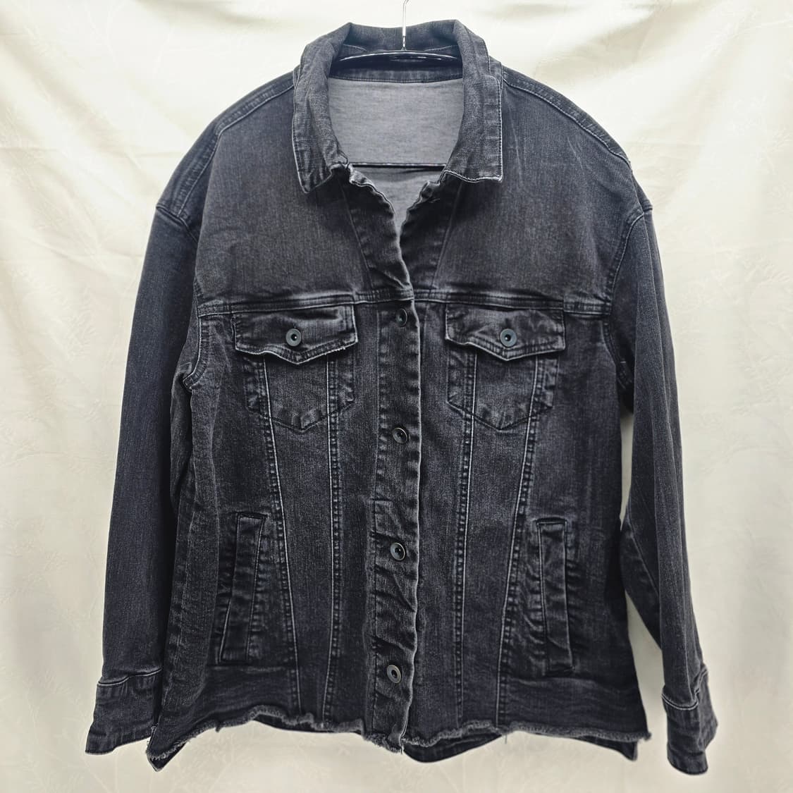 블랙 데님 롱 자켓 77 상품이미지1