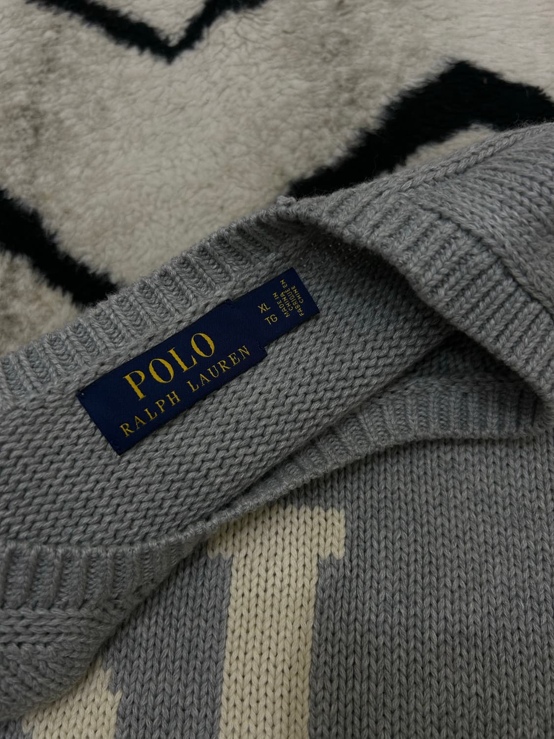 [XL]폴로랄프로렌 RL로고 라운드 니트/웜그레이 상품이미지5