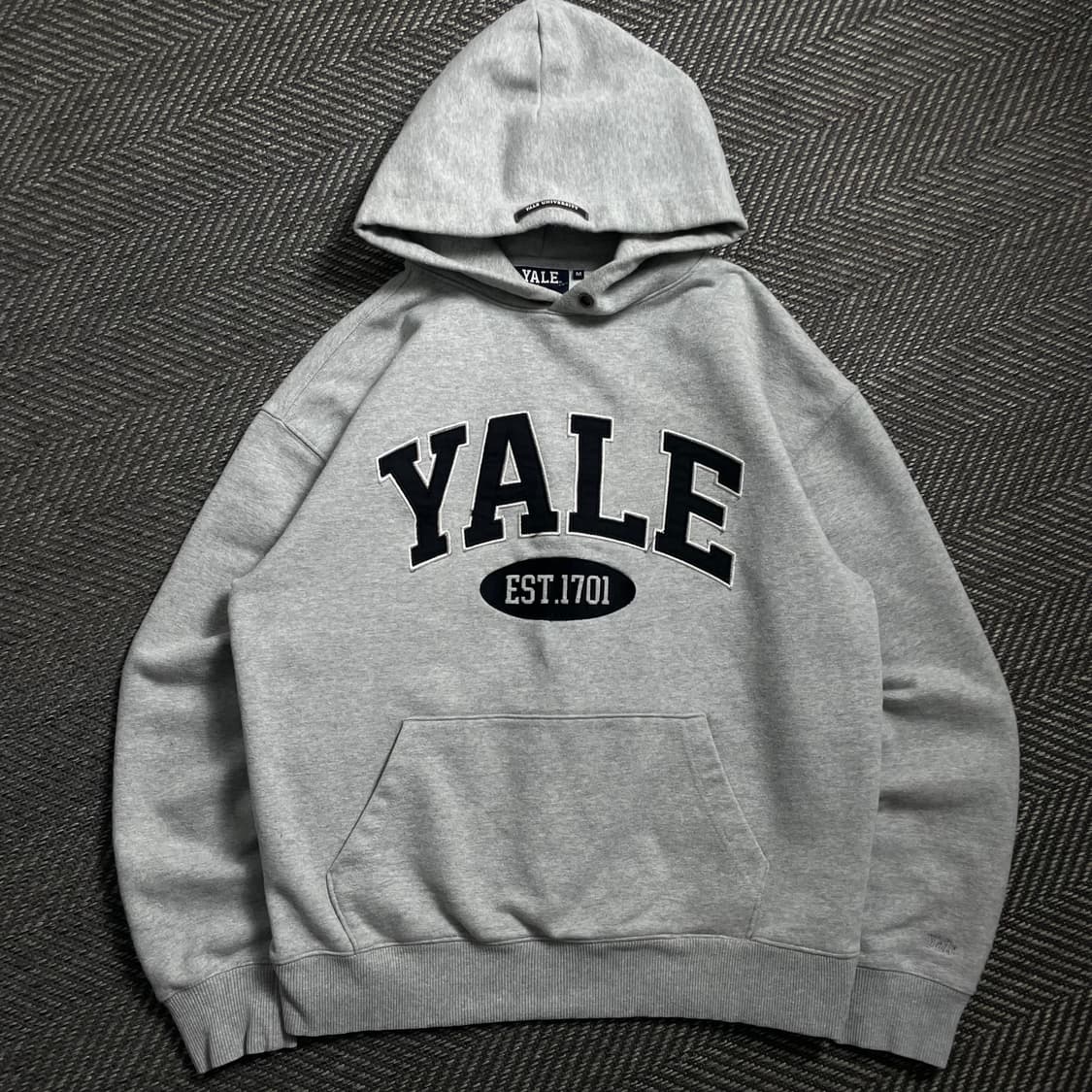 예일 아치로고 그레이 후드 티셔츠o 4612 상품이미지1