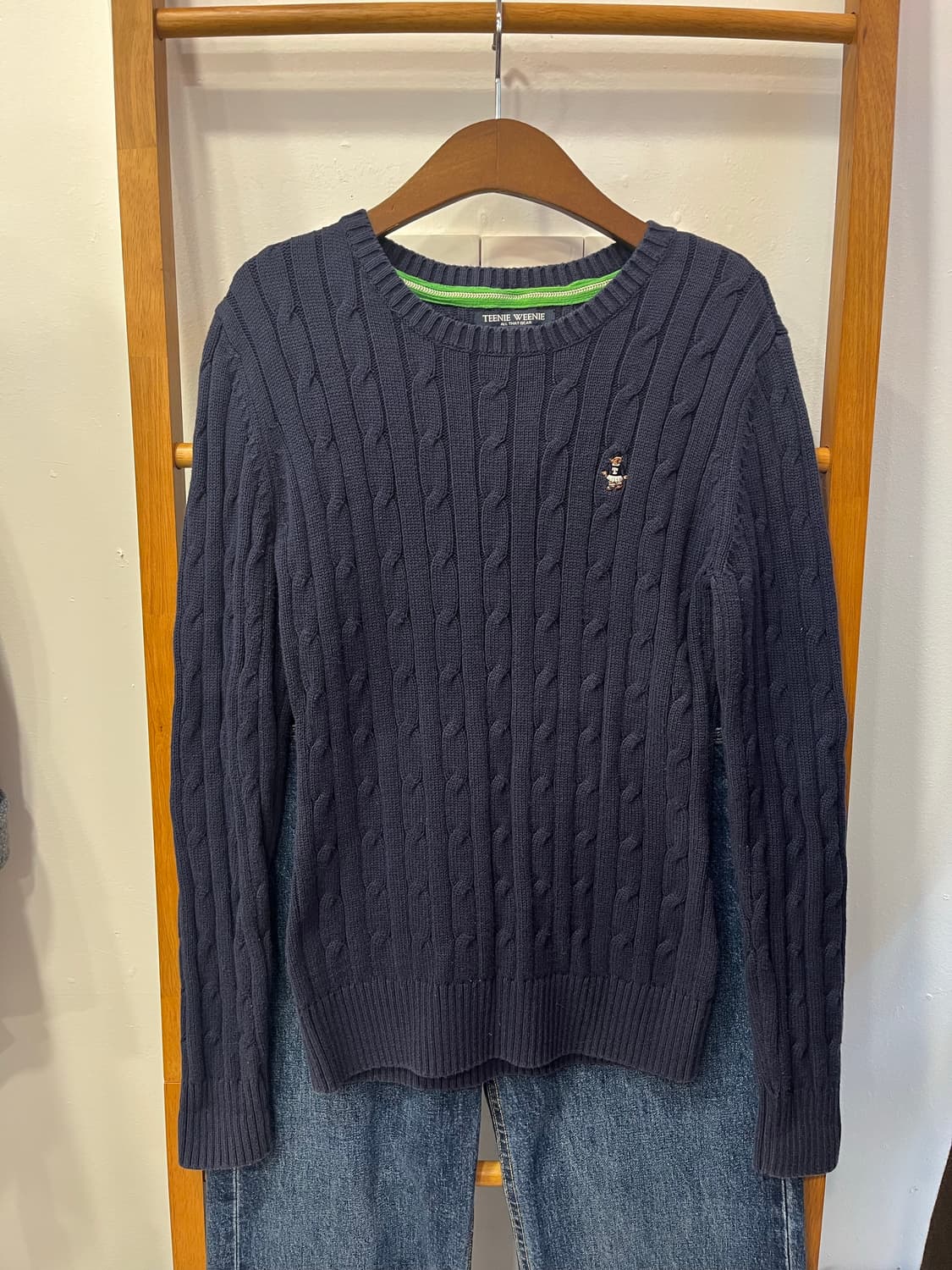 티니위니 네이비 꽈배기 니트 상품이미지1