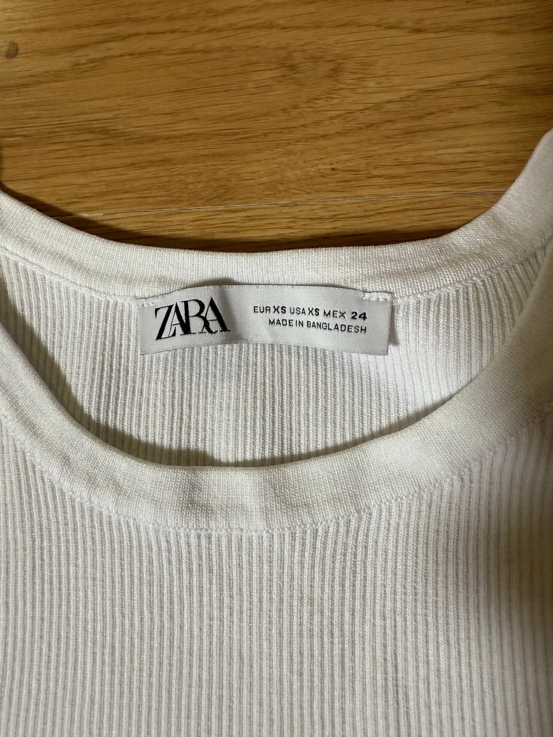 Zara 자라 화이트 골지 크롭 니트 나시  XS 상품이미지3