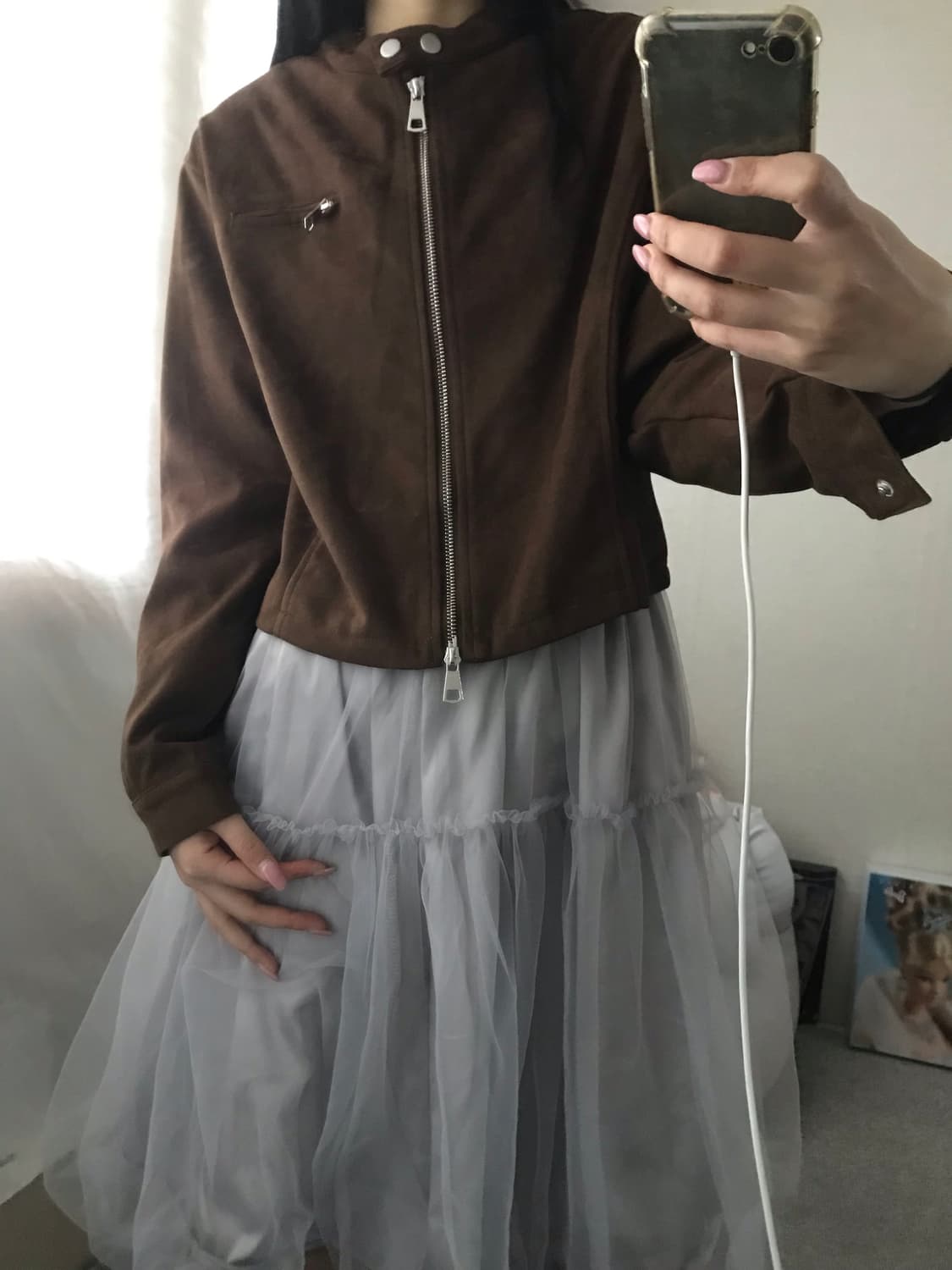 빈티지 브라운 스웨이드 자켓 상품이미지1