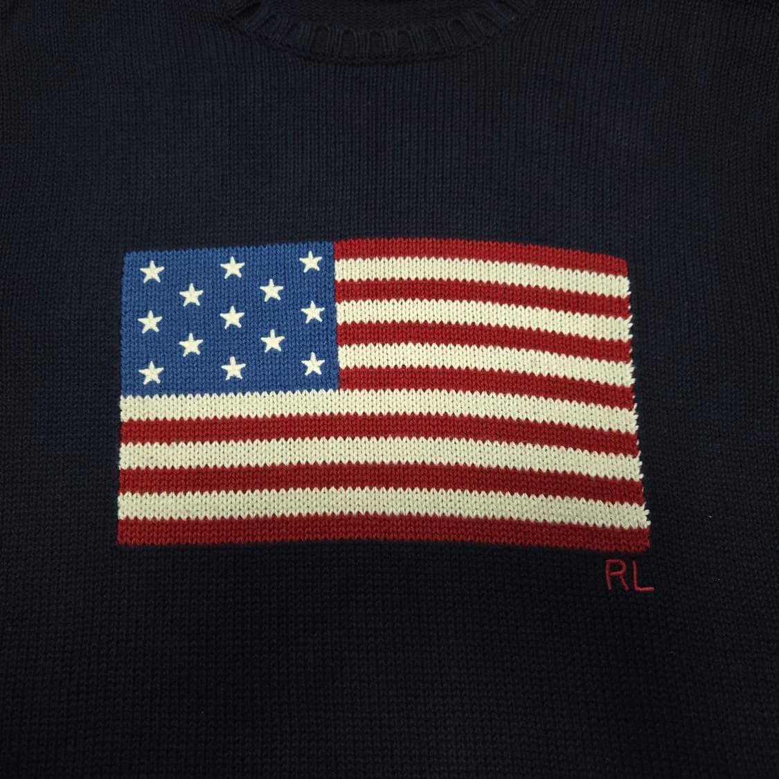 M 폴로랄프로렌 성조기니트 네이비 made in usa 상품이미지2