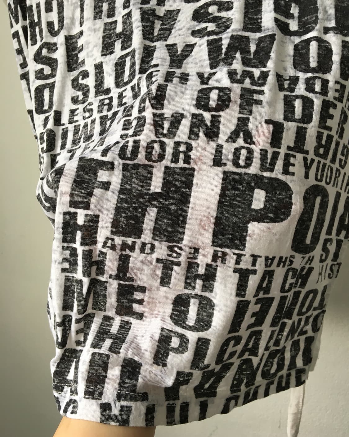 Side shirring skull printing t shirt 상품이미지8