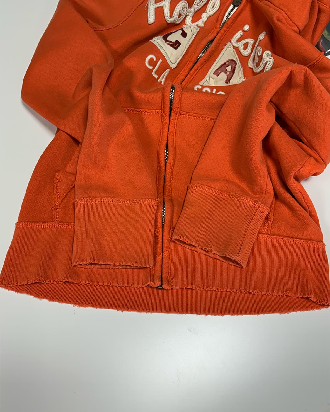 홀리스터 기모 후드집업 오렌지 상품이미지4