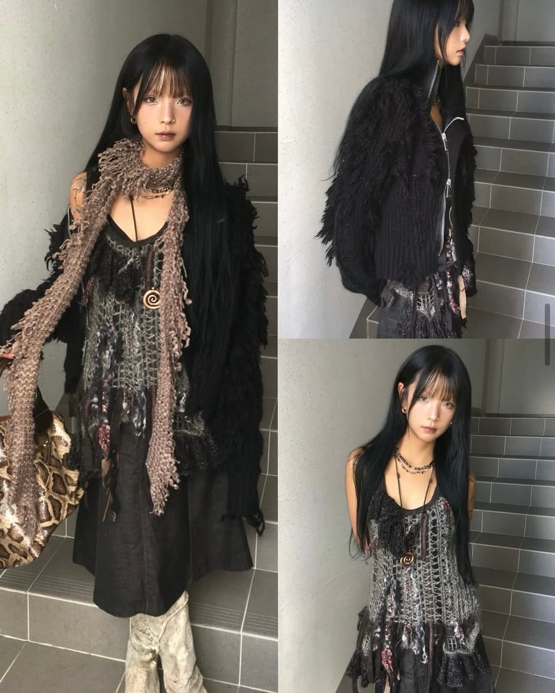 looselake루즈레이크 gray grunge mohair 나시 상품이미지1