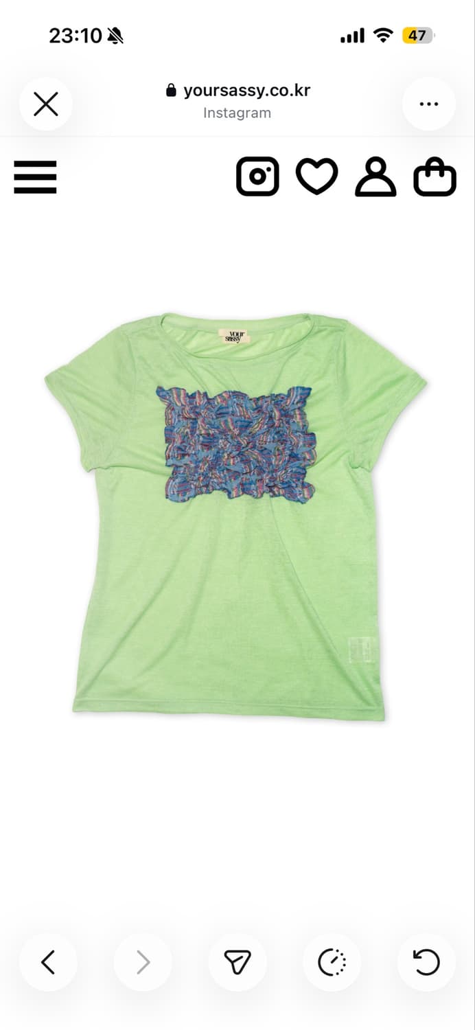 유얼쎄시 Fairy Check Patch Tee / LIME GREEN 상품이미지1