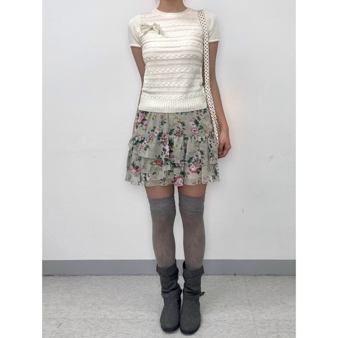 빈티지 리본 아이보리 니트 상품이미지2