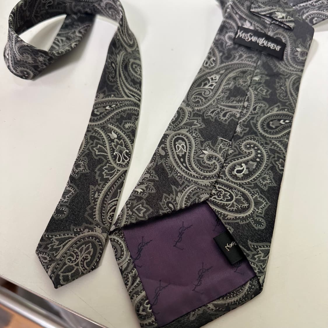 OS 입생로랑 실크100% 페이즐리 실크넥타이 상품이미지3