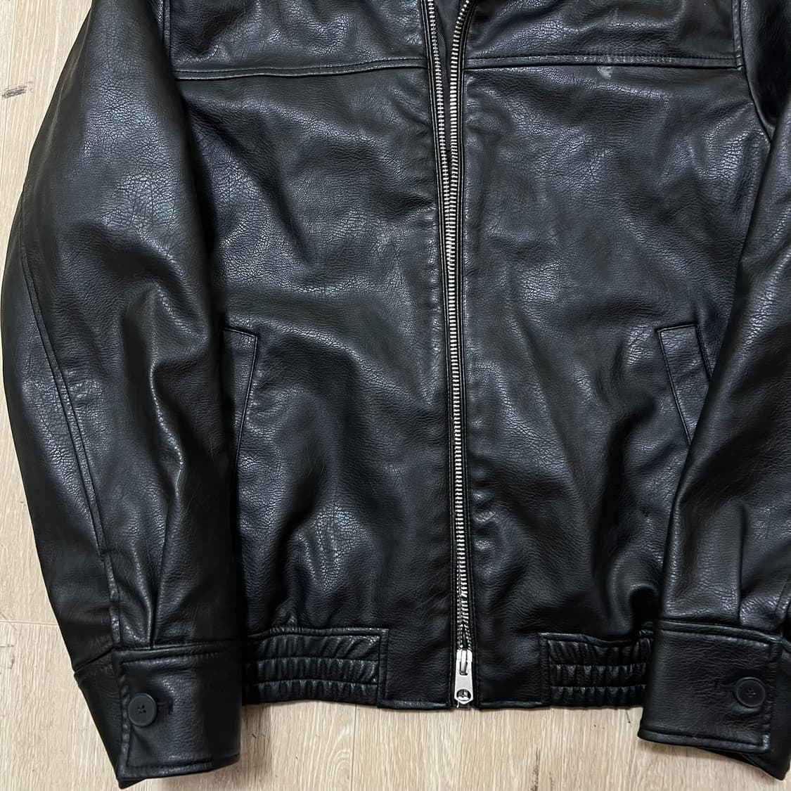 자라 남성 오버사이즈 라이더 봄버 가죽자켓 M/95  상품이미지3