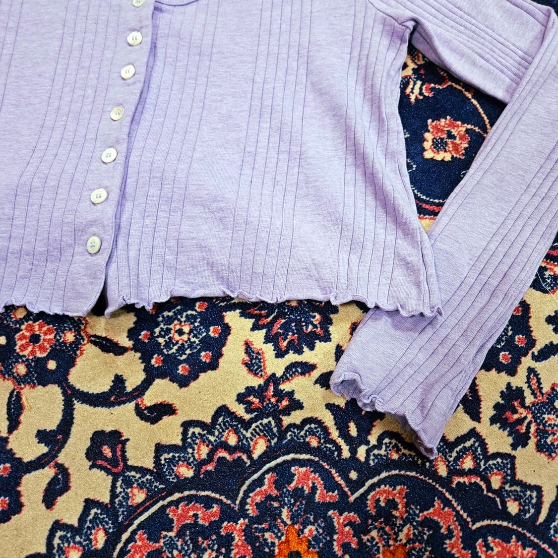 아페쎄(A.P.C) 라운드 프릴 퍼플 가디건 S size 상품이미지4