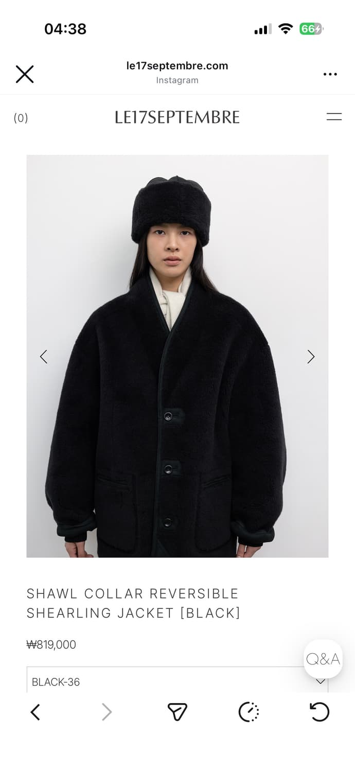 SHAWL COLLAR REVERSIBLE SHEARLING JACKET 상품이미지4