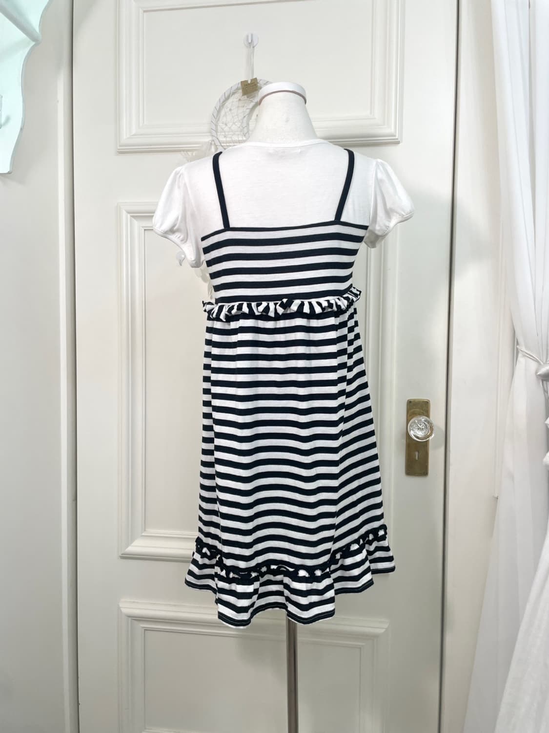 white black stripe cubic cotton half opc 상품이미지3