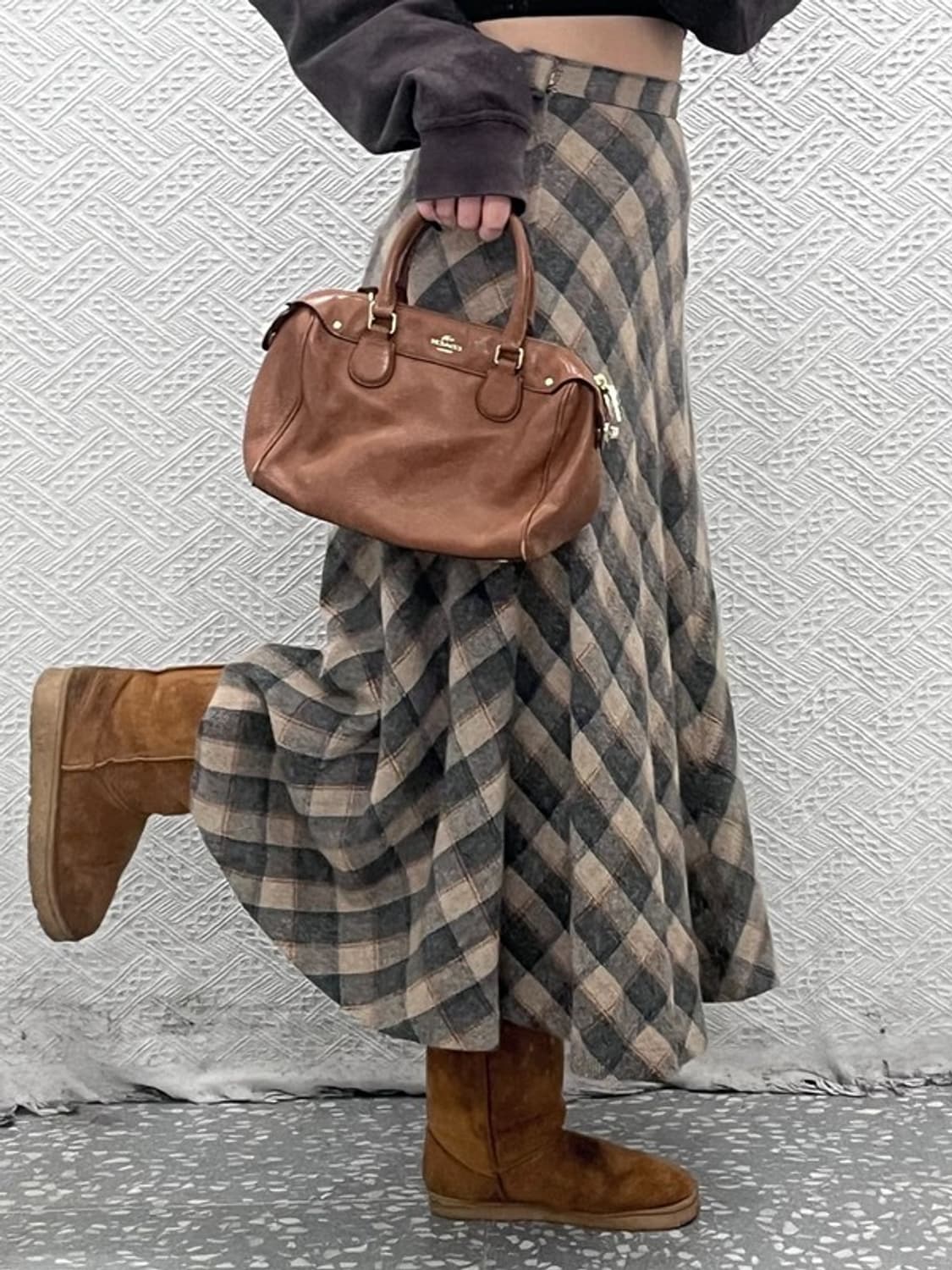 빈티지 모리걸 홀리데이 컨트리 체크 플레어 스커트 28인치 C07507 상품이미지2