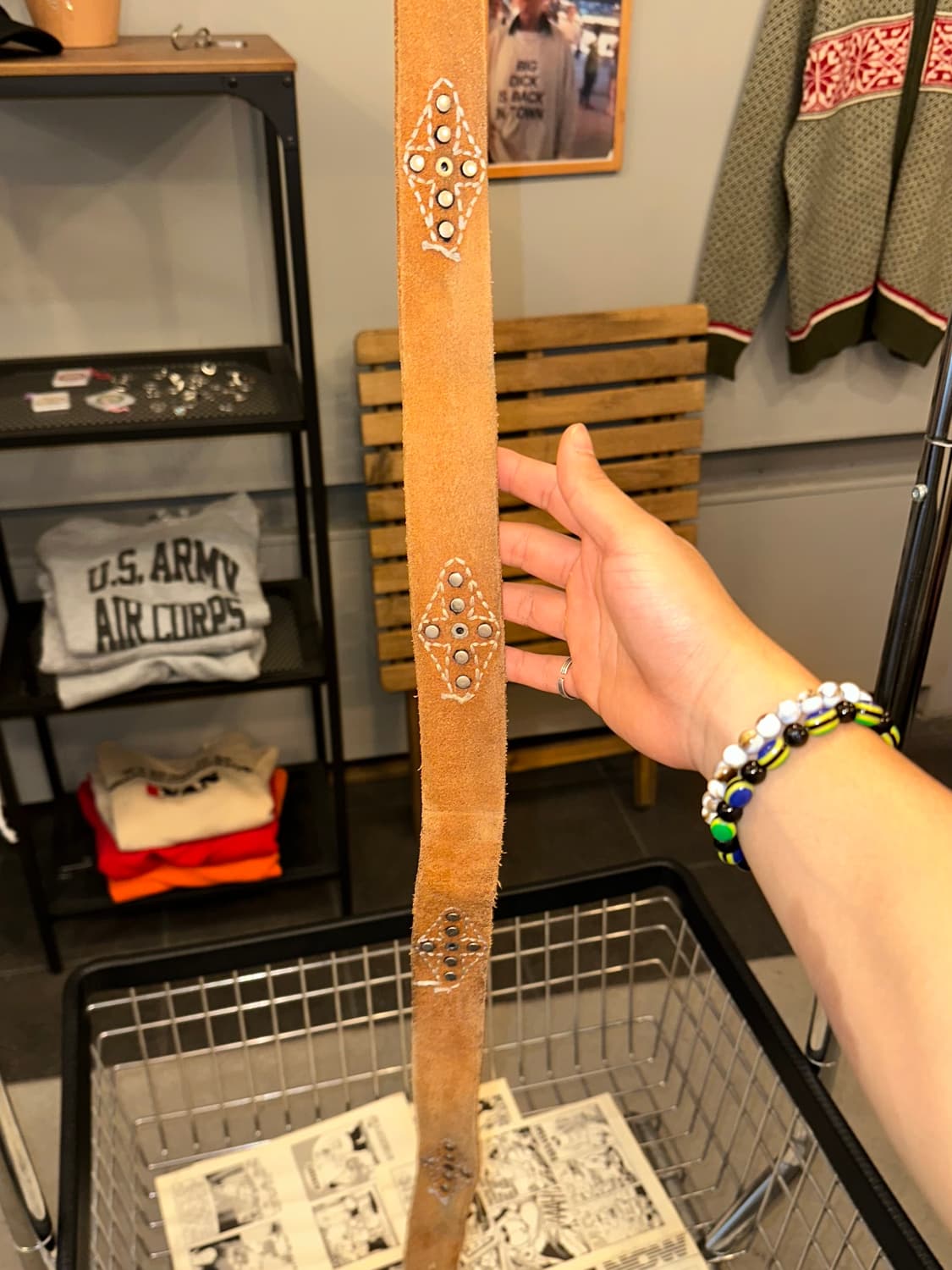 Real Leather western stud faded belt  상품이미지9