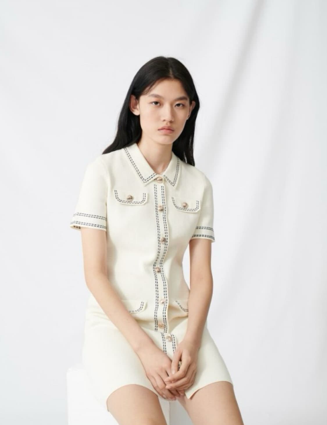 마쥬 로지 스티치 니트원피스 상품이미지2