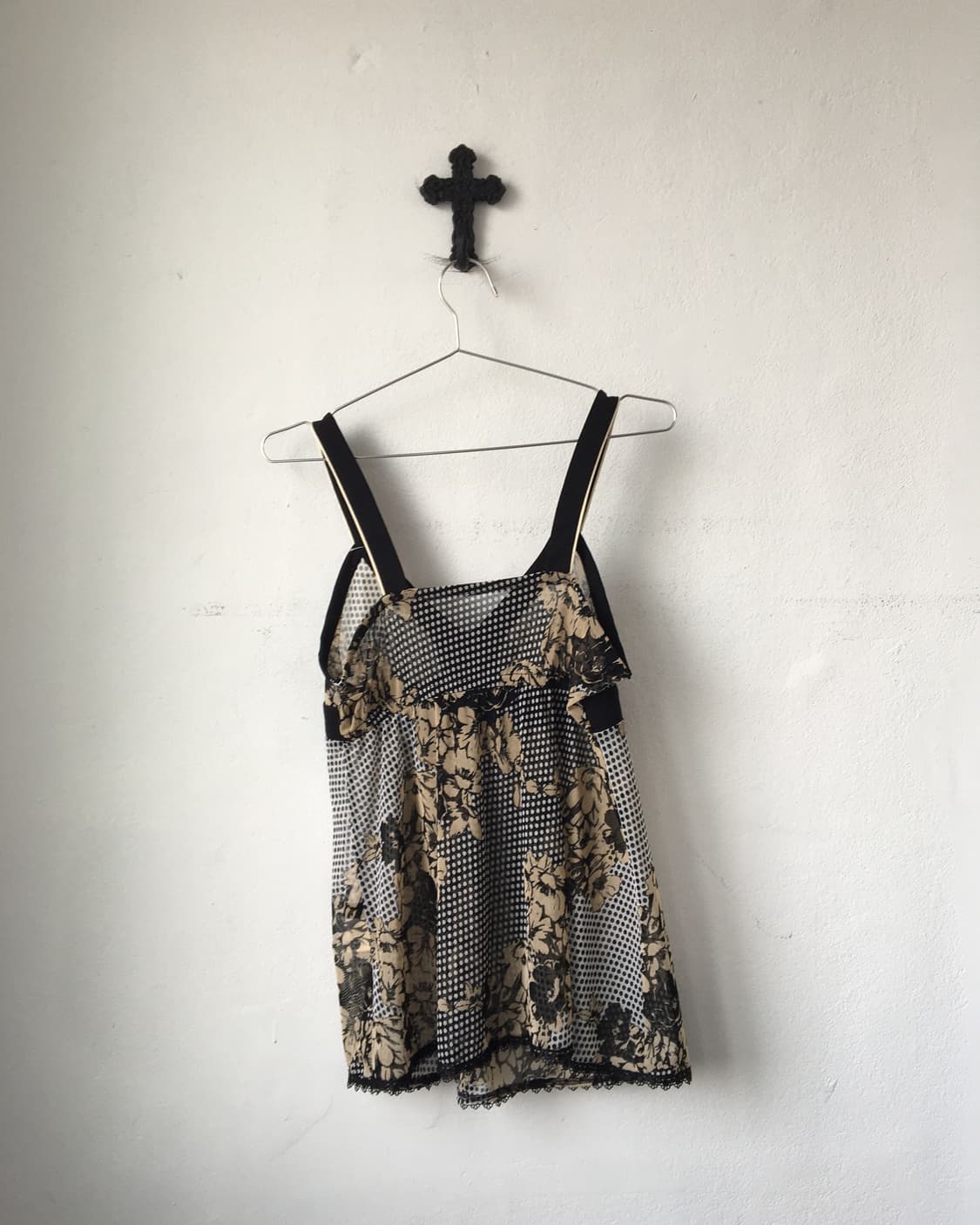 Dot flower pattern point sleeveless 상품이미지3