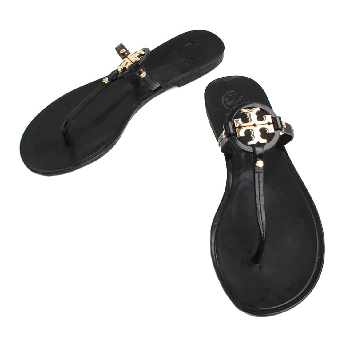 토리버치 블랙 금장 로고 젤리조리 슬리퍼(37) 상품이미지1