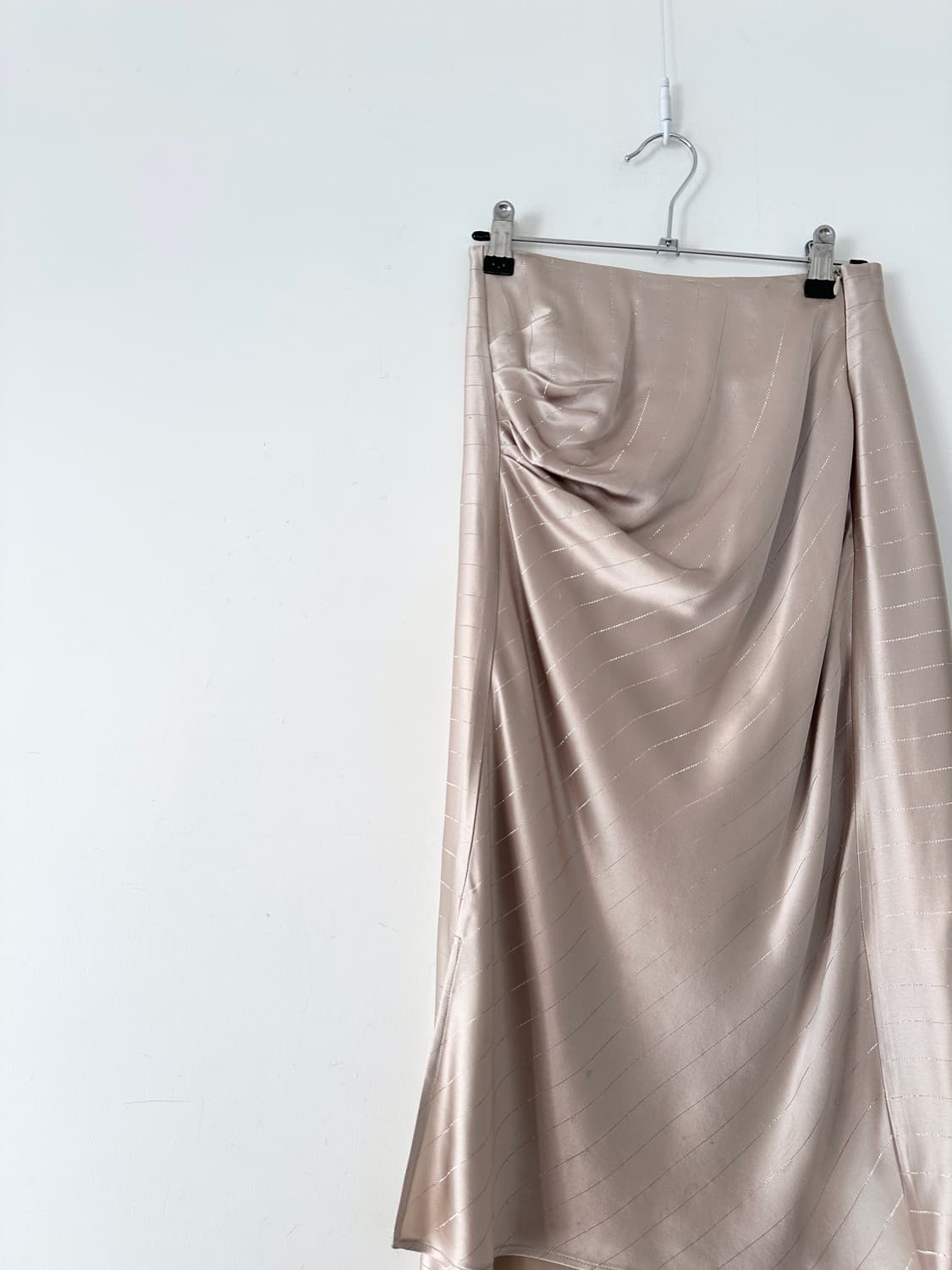Glossy shirring nude skirt  상품이미지2