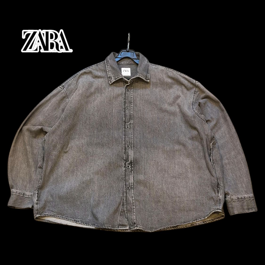 L(착샷잇음) 자라 피그먼트워싱 오버핏 데님셔츠  상품이미지1
