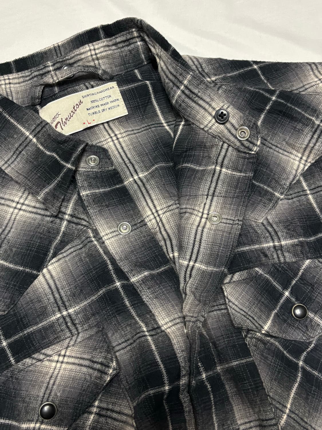 일본 빈티지 똑딱이 체크 셔츠 상품이미지6