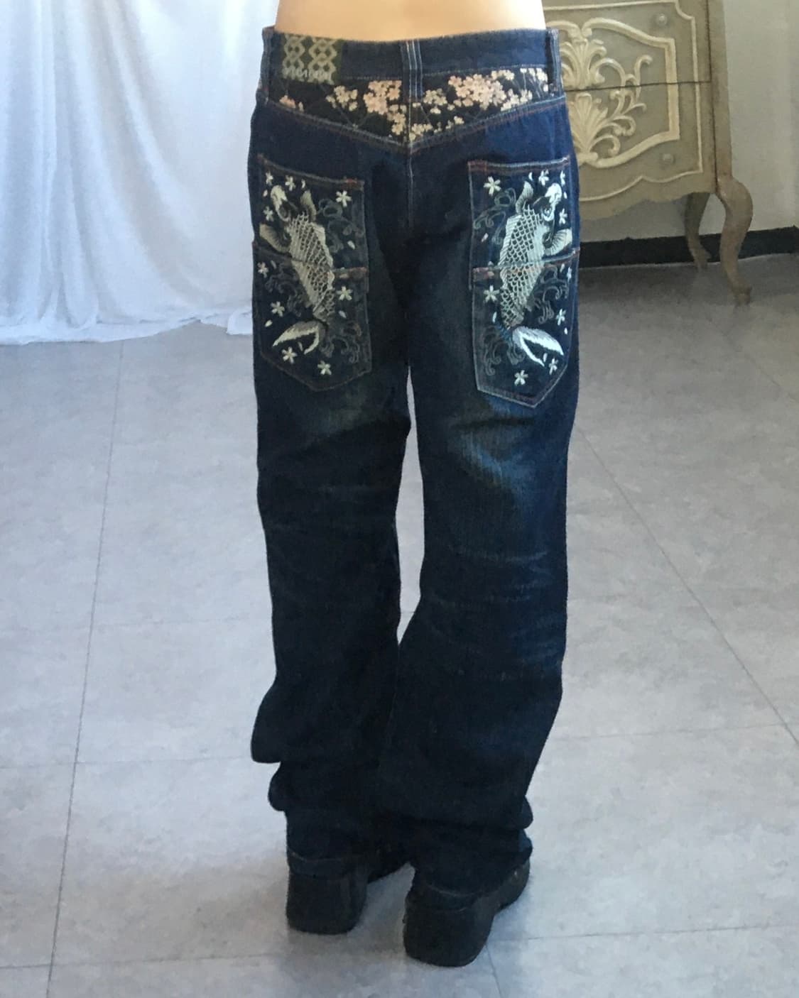 Oriental patch point denim pants 상품이미지1