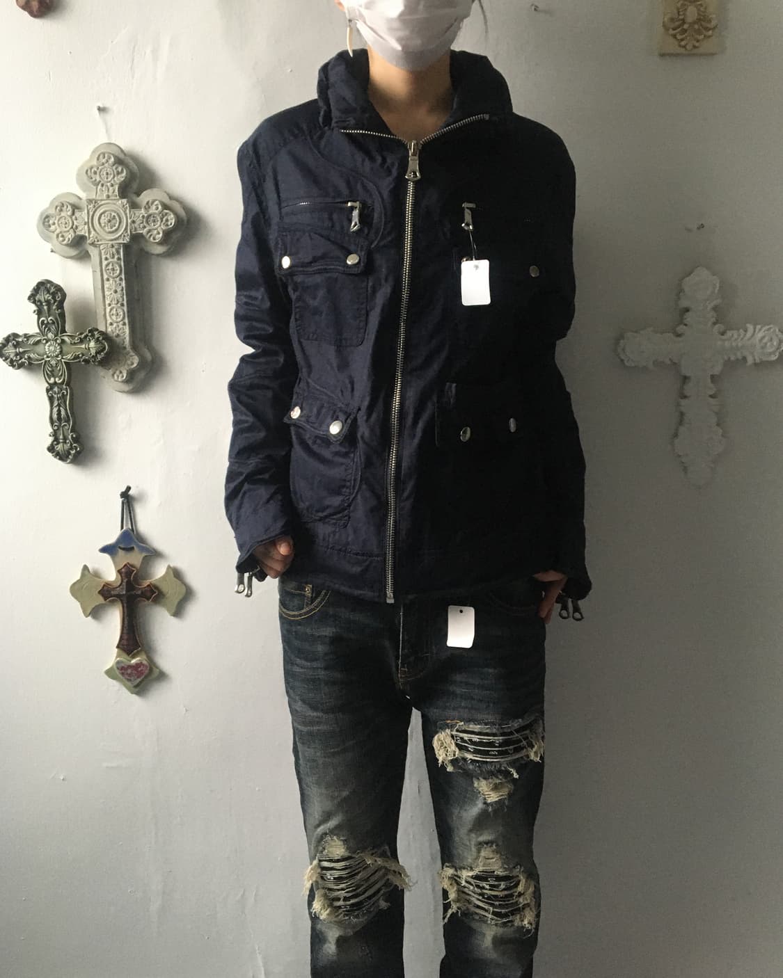 Multi pocket high neck jacket 상품이미지1