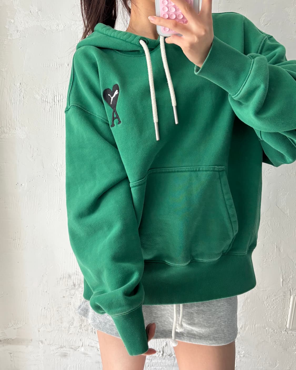 Ami x Puma 아미 x 퓨마 후드티 베르단트그린 컬러 상품이미지6