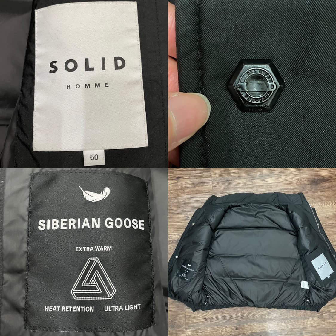 솔리드옴므 22FW 시베리안 구스 다운 베스트 패딩조끼 블랙 상품이미지6