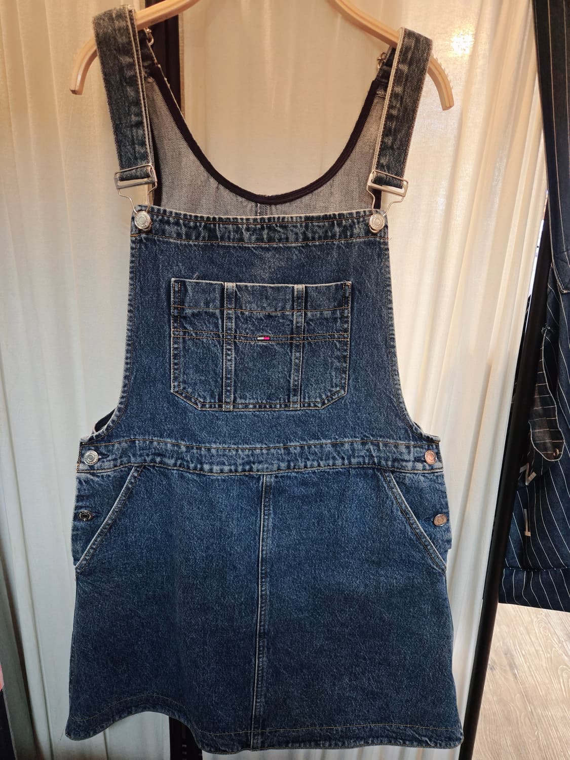타미진 데님 멜빵 원피스입니다 상품이미지1