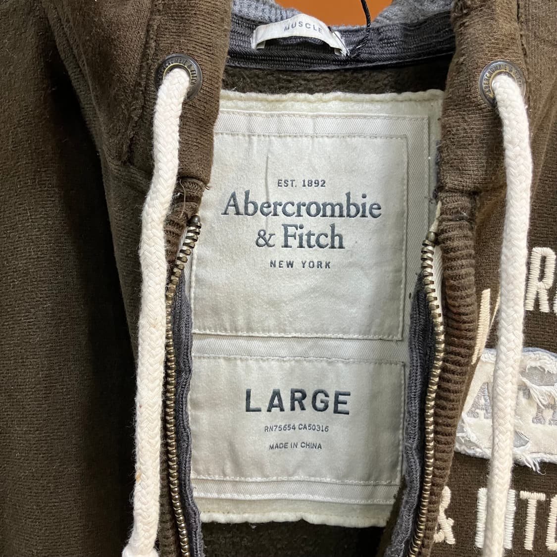 아베크롬비 브라운 후드집업 L 상품이미지2