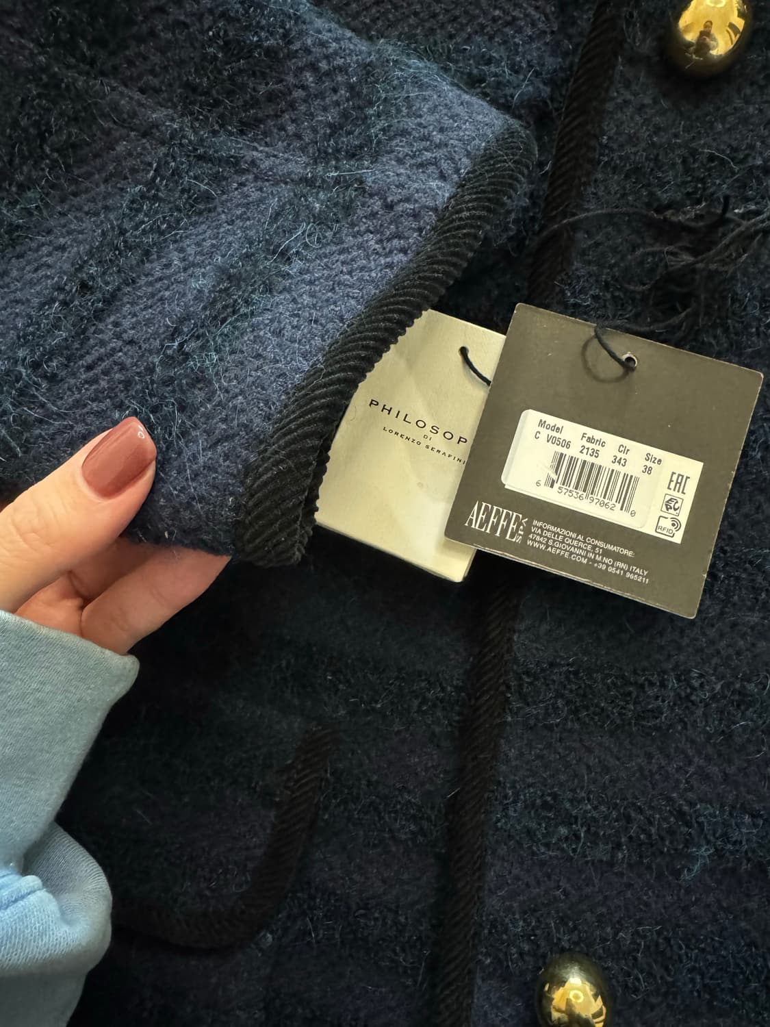 필로소피 디 로렌조 네이비 스트라이프 코트 겸 자켓 상품이미지3