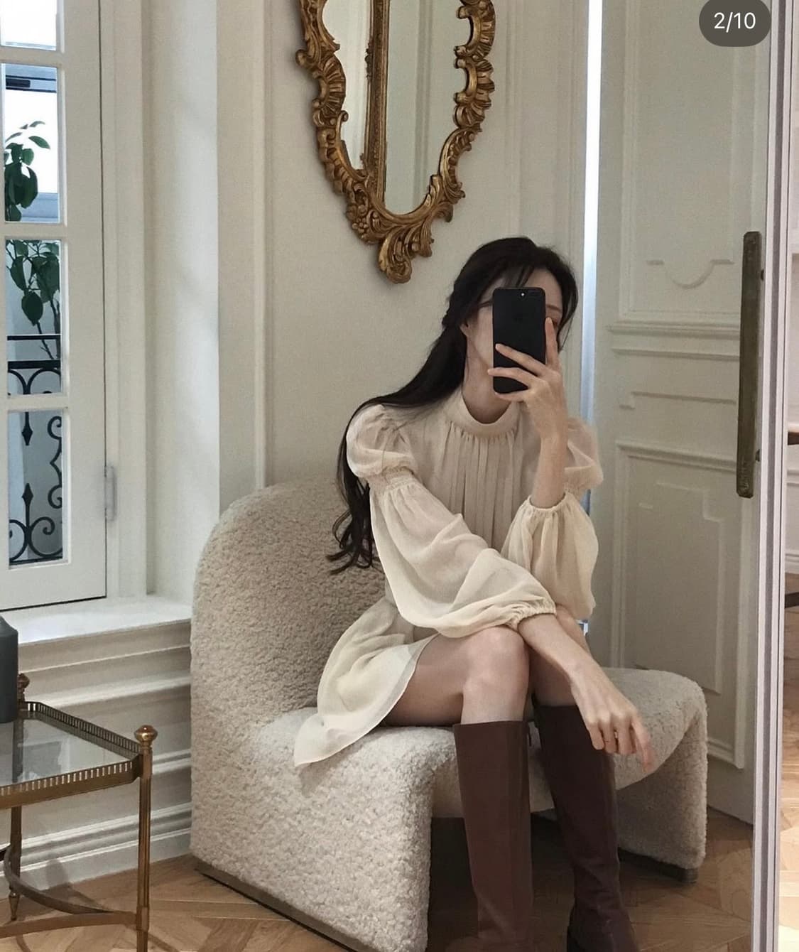 라벨르블랑 플루 셔링 투피스 블라우스 + 스커트 세트 원피스 상품이미지4