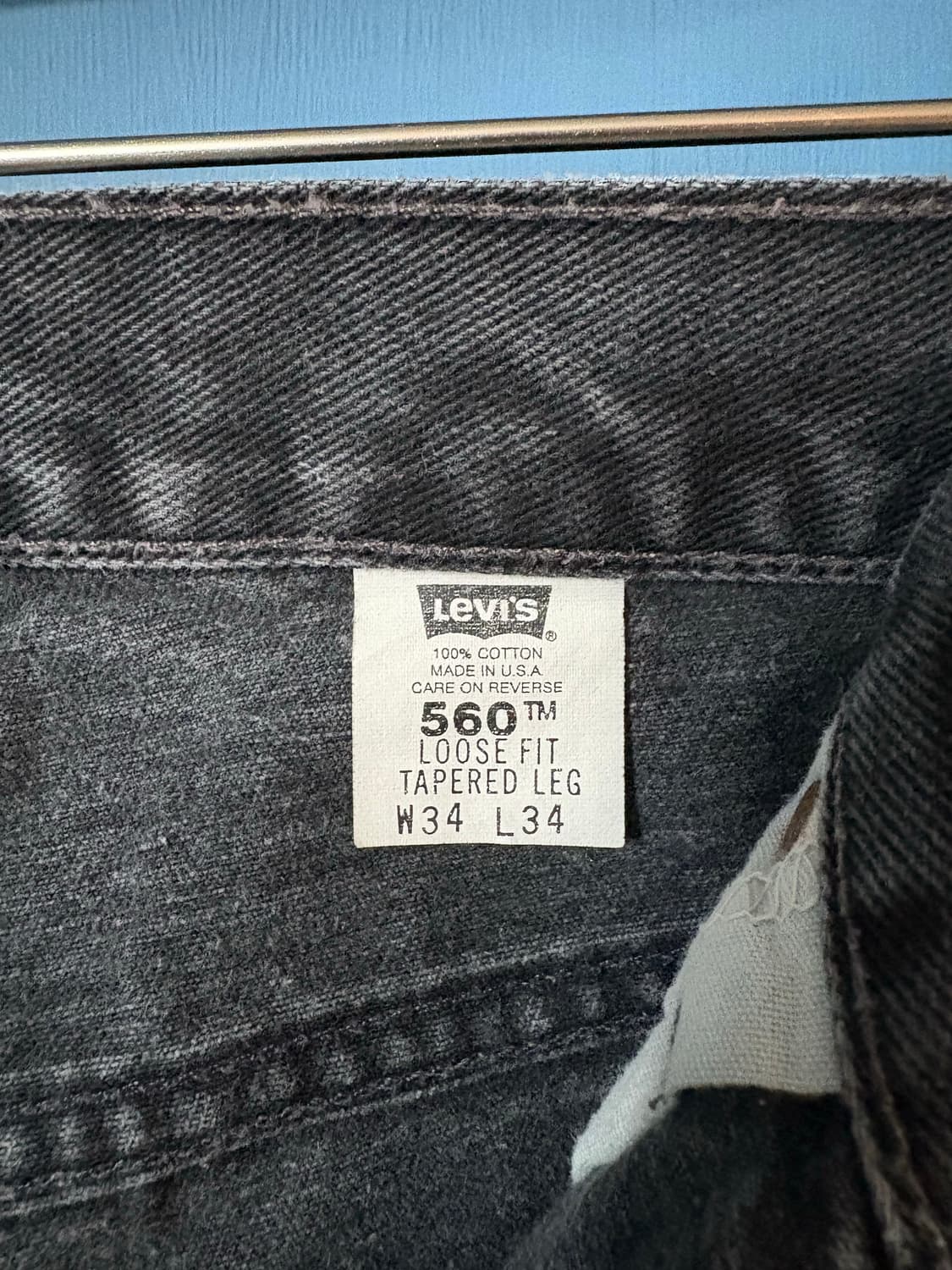 90-00‘s USA Levis 560 Black Denim Pant. 상품이미지3